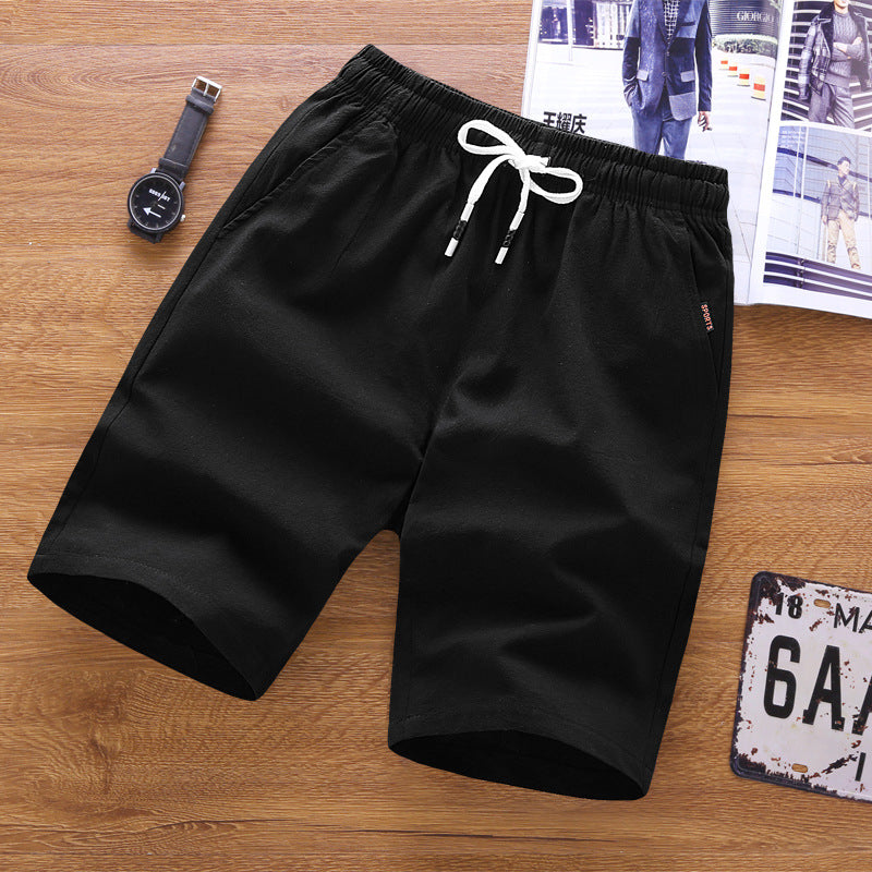 2021 New Technology Micro-elastic Pure Cotton Fabric Teenager Middle School Students Half-length Pants Men's Shorts Thin Breathable Perspiration