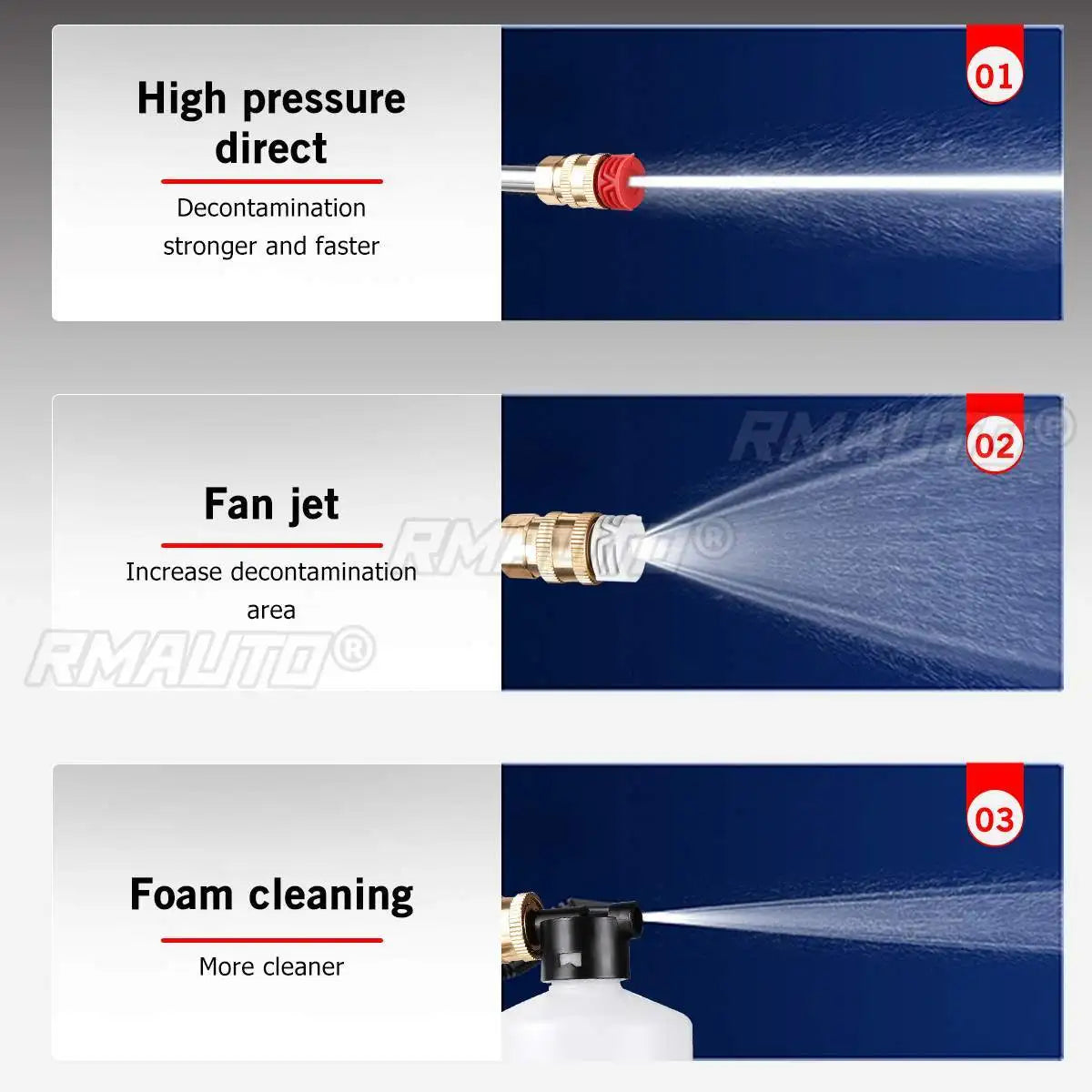 30Bar High Pressure Car Washer Water Gun 2000W Portable Pressure Washer Cordless Car Washing Machine Cleaner Adjustable Nozzle