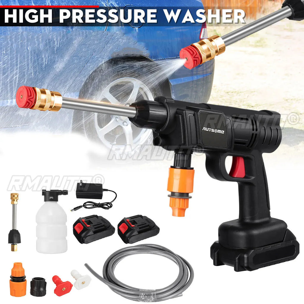30Bar High Pressure Car Washer Water Gun 2000W Portable Pressure Washer Cordless Car Washing Machine Cleaner Adjustable Nozzle