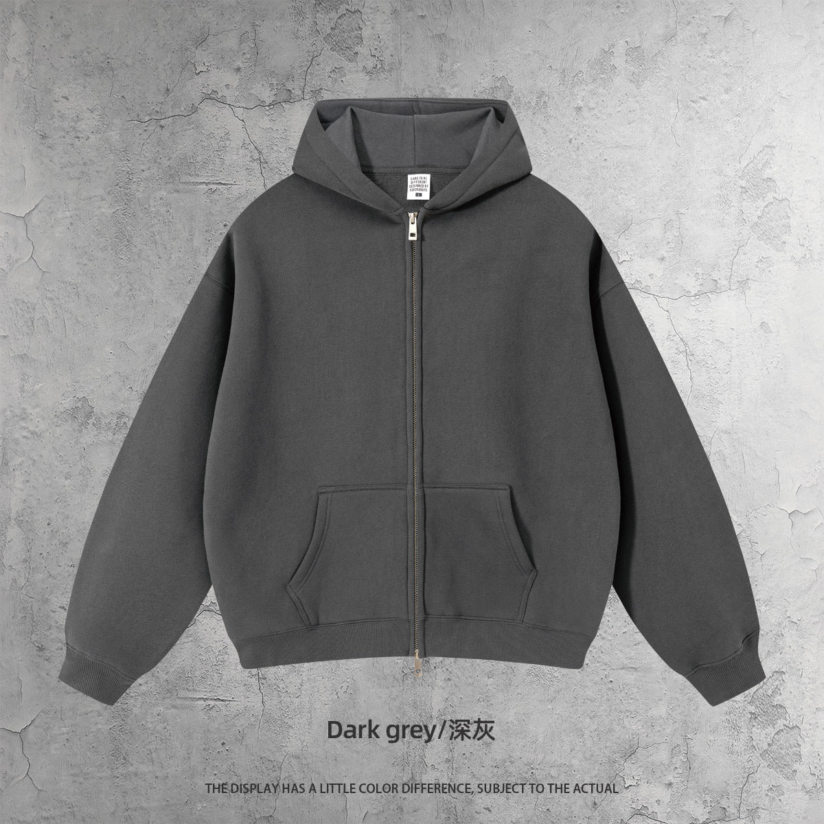 Kite Men's Clothing | Cross-Border European and American Loose Zipper Shirt Two-Piece Set for Men and Women 350g Fleece Hooded Sweatshirt and Pants Set