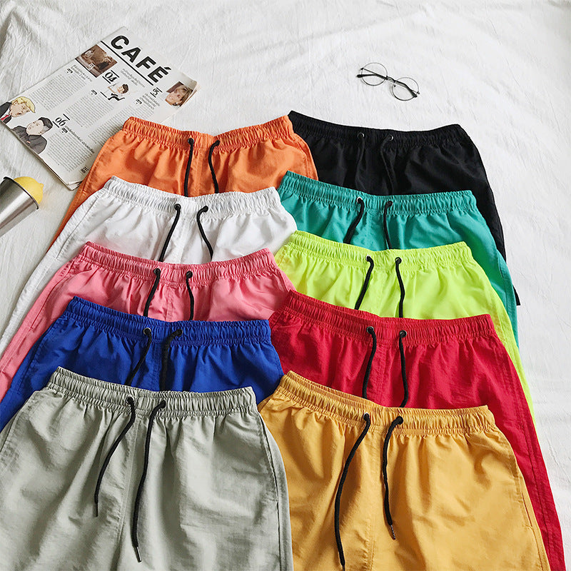 2025 Summer Men's Casual Shorts Candy-Colored Five-Point Shorts Men's Ten-Color Foreign Trade Beach Shorts Dropshipping